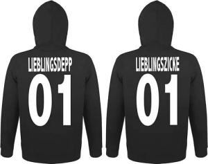 Couples Shop Kapuzenpullover Lieblingsdepp & Lieblingszicke King Queen Hoodie Pärchen Set Hoodie mit modischem Print