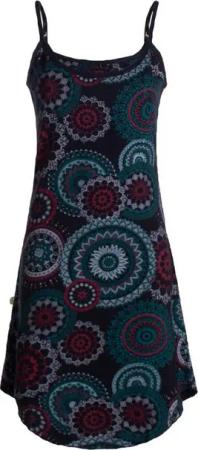 Vishes Minikleid Damen Sommer-Kleider Jersey-Kleid Mini-Kleid Spagettiträger-Kleid Goa, Guru, Hippie Style