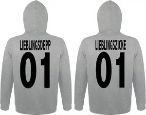Couples Shop Kapuzenpullover Lieblingsdepp & Lieblingszicke King Queen Hoodie Pärchen Set Hoodie mit modischem Print