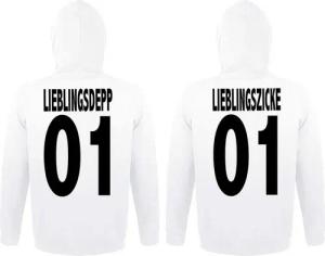 Couples Shop Kapuzenpullover Lieblingsdepp & Lieblingszicke King Queen Hoodie Pärchen Set Hoodie mit modischem Print