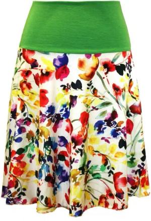 dunkle design Jerseyrock A-Linie Sommerrock Weiß Bunt Luftig elastischer Bund