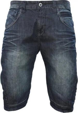 Shine Original Jeansshorts dunkelblau mit cooler Faltenbildung