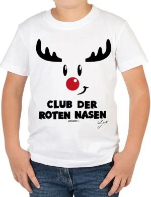 Tini - Shirts T-Shirt Kinder Weihnachtsmotiv TShirt : Club der roten Nasen - Kindershirt Geschenk-Shirt Nikolaus Weihnachten Advent