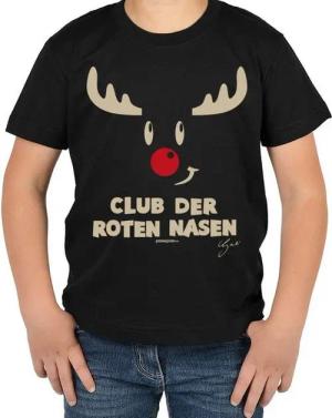 Tini - Shirts T-Shirt Kinder Weihnachtsmotiv TShirt : Club der roten Nasen - Kindershirt Geschenk-Shirt Nikolaus Weihnachten Advent