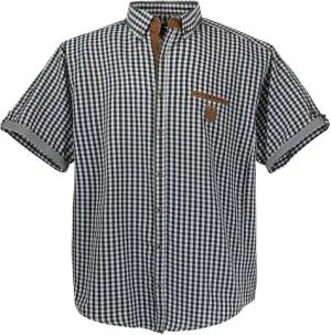 Lavecchia Kurzarmhemd Lavecchia Herren Kurzarmhemd 1129 (Schwarz-Weiss-kariert, 3XL) Herrenhemd im trendigen Karo-Look