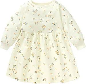 suebidou Midikleid Mädchen Kleid beige mit Blumenmuster ausgestellt Jerseykleid Weich und bequem