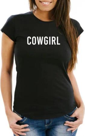 MoonWorks Print-Shirt Damen T-Shirt Cowgirl Fasching Karneval Fastnacht Faschings-Shirt Fun-Shirt Moonworks® mit Print