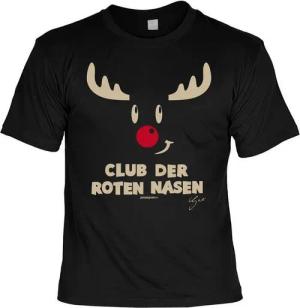 Tini - Shirts T-Shirt T-Shirt Weihnachten Comic Motiv Rentier : Club der roten Nasen Tshirt Weihnachten / Advent / Nikolaus