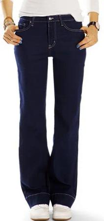 be styled Bootcut-Jeans Damen Jeans dunkelblau mit Schlag j24r-1