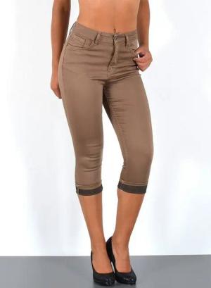 ESRA Caprijeans Damen Capri Jeans Hose High Waist kurze Hose Sommer bis Übergröße J316 3/4 Hose Damen High Waist Stretch Hose Capri Hose Shorts Sommer-Hose