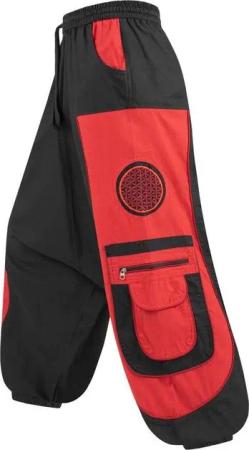 KUNST UND MAGIE Haremshose Cargohose Hippie Haremshose Goahose Flower of Life Pluderhose Hose