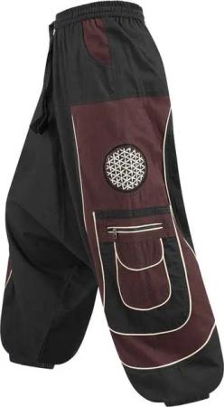 KUNST UND MAGIE Haremshose Cargohose Hippie Haremshose Goahose Flower of Life Pluderhose Hose