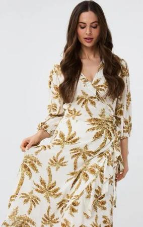 Esqualo Sommerkleid Esqualo Wickelkleid mit Palmenprint