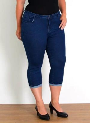 ESRA Caprijeans Capri Jeans Damen High Waist 3/4 Hose Stretch kurze Jeans Damen Sommer Damen Capri Jeans Stretch Jeans High Waist Damen 3/4 Jeans Kurz Damen