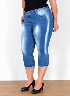 ESRA Caprijeans Capri Jeans Damen High Waist 3/4 Hose Stretch kurze Jeans Damen Sommer Damen Capri Jeans Stretch Jeans High Waist Damen 3/4 Jeans Kurz Damen