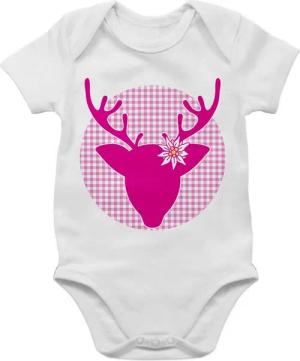 Shirtracer Shirtbody Hirsch Edelweiß Mode für Oktoberfest Baby Outfit