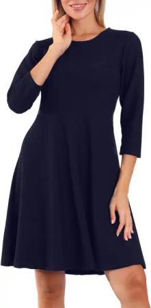 Bongual Midikleid A-Linien-Kleid Casual Kleid mit Rippstruktur minimalistisch
