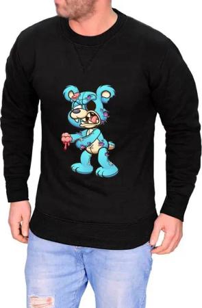RMK Rundhalspullover Herren Pullover Langarmshirt Sweatshirt Pulli mit Cartoon Motiv