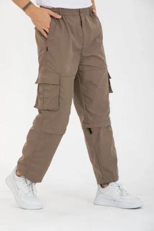 Kendindza Collection Cargohose Herren Zipp Off Cargohose Dehnbund Arbeit Hose Rangerhose Cargo Hose Gummibund elastisch, abnehmbare Beine, 6 Taschen