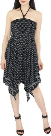 dy_mode Neckholderkleid Damen Bandeaukleid Neckholder Kleid Strandkleid Sommerkleid