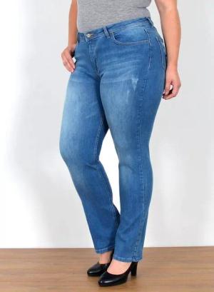 ESRA Straight-Jeans Straight Fit Jeans High Waist Damen Hose Gerade Schnitt, FG3 High Waist Jeans Damen Straight Hose Stretch Jeans bis Übergröße