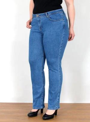 ESRA Straight-Jeans FG4 Straight Jeans Damen High Waist Jeans Stretch Übergröße Plus Size