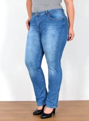 ESRA Straight-Jeans FG4 Straight Jeans Damen High Waist Jeans Stretch Übergröße Plus Size