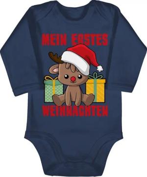 Shirtracer Shirtbody Mein erstes Weihnachten mit Rentier Weihnachten Kleidung Baby