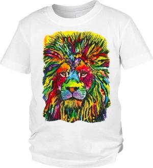Tini - Shirts Print-Shirt Löwen Motiv Kindershirt bunter Löwe Shirt für Kinder : Lion Good