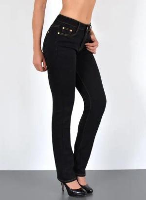 ESRA Straight-Jeans Damen Jeans Gerade hohe Leibhöhe Stretch-Jeans Damen Regular Fit G4 High Waist Jeans Damen Straight Hose Regular Jeans bis Große Größe
