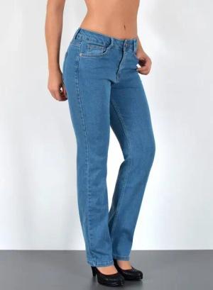 ESRA Straight-Jeans Damen Jeans Gerade hohe Leibhöhe Stretch-Jeans Damen Regular Fit G4 High Waist Jeans Damen Straight Hose Regular Jeans bis Große Größe