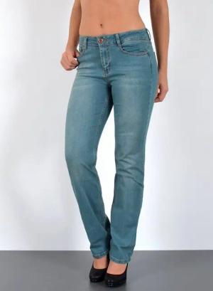 ESRA Straight-Jeans Damen Jeans Gerade hohe Leibhöhe Stretch-Jeans Damen Regular Fit G4 High Waist Jeans Damen Straight Hose Regular Jeans bis Große Größe