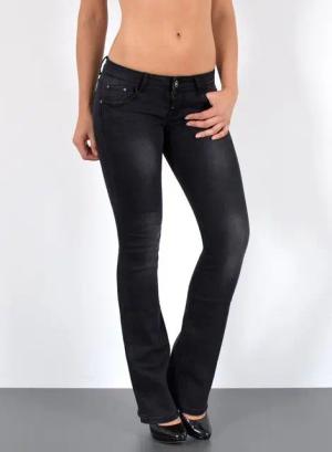 ESRA Bootcut-Jeans Damen Flared Jeans Bootcut Damen Jeanshose Schlaghose Schlagjeans B6 Bootcut Jeans Damen Low Waist Stretch Jeans Damen Schlag bis Übergröße
