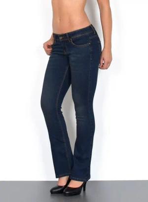 ESRA Bootcut-Jeans Damen Flared Jeans Bootcut Damen Jeanshose Schlaghose Schlagjeans B6 Bootcut Jeans Damen Low Waist Stretch Jeans Damen Schlag bis Übergröße