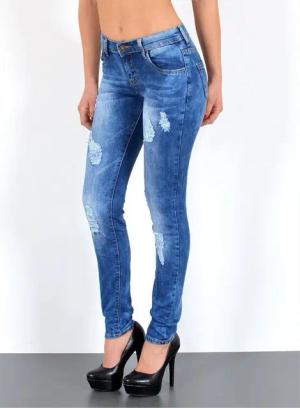 ESRA Skinny-fit-Jeans Jeans Skinny Damen Hose Enger hohe Bund-Höhe Damen Jeanshose S500 High Waist Skinny Jeans Damen Röhrenjeans Hose Skinnybis Übergröße