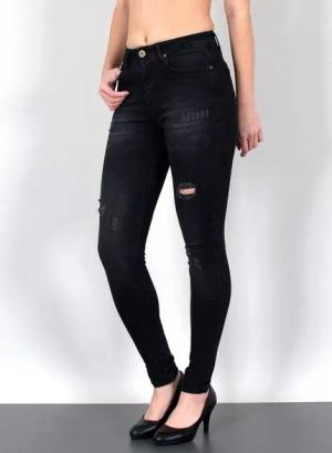 ESRA Skinny-fit-Jeans S500 High Waist Skinny Jeans Damen Röhrenjeans Hose Skinnybis Übergröße