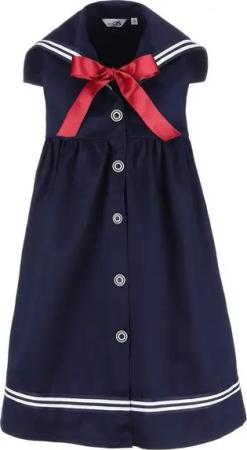 modAS Sommerkleid Kinder Matrosenkleid ärmellos - Maritimes Kleid mit großem Kragen