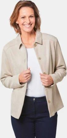 GOLDNER Allwetterjacke Hemdjacke in weicher Velourslederoptik Ohne