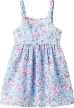 suebidou Sommerkleid Mädchenkleid mit Trägern Blumenmuster Midikleid blau Blumenmuster Allover