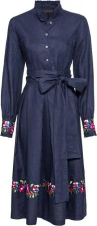 Reitmayer Blusenkleid Leinenkleid mit Blumenstick