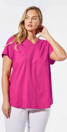GOLDNER T-Shirt Shirt mit V-Ausschnitt (CURVY)