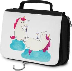 Mr. & Mrs. Panda Kulturbeutel Einhorn Sekt - Weiß - Geschenk, Freundin, Kulturbeutel, Unicorn, Orga (1-tlg), Einzigartiges Design