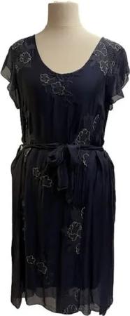 BZNA Sommerkleid Seidenkleid Sommer Herbst Kleid mit Muster