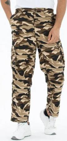 Kendindza Collection Cargohose Zipp Off Cargohose Dehnbund Arbeitshose Feldhose Bundeswehr Cargo Hose elastischer Gummibund Tarnhose Bundhose Camouflage
