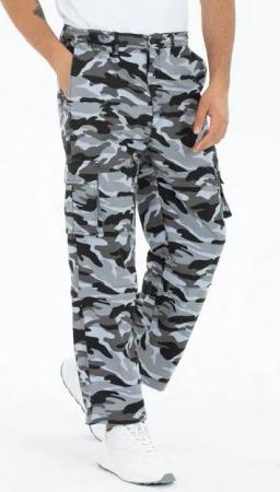 Kendindza Collection Cargohose Zipp Off Cargohose Dehnbund Arbeitshose Feldhose Bundeswehr Cargo Hose elastischer Gummibund Tarnhose Bundhose Camouflage