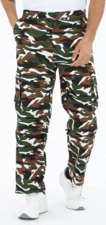 Kendindza Collection Cargohose Zipp Off Cargohose Dehnbund Arbeitshose Feldhose Bundeswehr Cargo Hose elastischer Gummibund Tarnhose Bundhose Camouflage