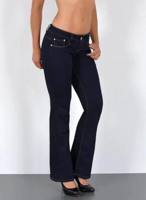 ESRA Bootcut-Jeans Damen Schlagjeans mit weitem Bein und Stretch bis Große Größen B5 Flared Jeans Damen Bootcut Hose Stretch-Jeans mit Schlag