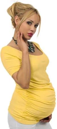 YESET Umstandsshirt Umstand Shirt kurzarm T-Shirt Bluse Tunika Top Bauch Stretch Rundhalsausschnitt