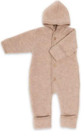 Engel Naturtextilien Overall (1-tlg) Baby Fleece Overall mit Kapuze aus Bio Merinoschurwolle