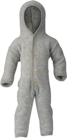 Engel Naturtextilien Overall (1-tlg) Baby Fleece Overall mit Kapuze aus Bio Merinoschurwolle